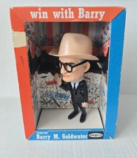 Vtg 1964 Remco Barry Goldwater Dashboard Bobblehead Doll Original Box Glasses picture