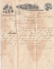 Baltimore MD   1899 Letter  C. E. McAllister, Creamery Butterine   Vignettes picture