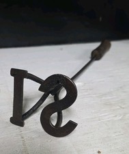 Antique Branding Iron for Cattle Cowboy Ranch Farm Hand Forged A IS Vintage Nice picture