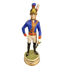 Vintage Hand Painted Porcelain Royal Horse Guards Blue Figurine Holland EUC picture