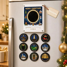 Magnetic Fridge Vinyl Music Box Christmas - Magnetic Fridge Music Player with... picture