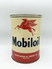 Vintage Mobil Oil Gas Advertising Can Lithograph Tin One Quart picture