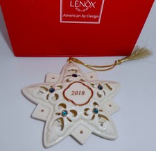 Lenox 2018 BLUE ZIRCON STAR Porcelain Christmas Ornament American by Design H79 picture