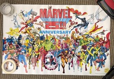 original 1986 Marvel comics Poster: MARVEL 25th anniversary Gammil & Rubinstein picture