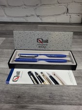 Vintage QUILL Pen & Mechanical Blue Pencil Set USA Silver 30th Anniversary 1997 picture