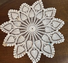 VTG Large Handmade Crochet Doily 20”Round Lace Table Centerpiece Pineapple picture