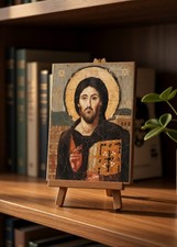 Christ Pantocrator Masterpiece Hardwood Icon | Handmade | Byzantine Art picture