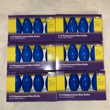 6 Packs Of 4 C9 Blue Replacement Christmas Bulbs (24 Bulbs) picture