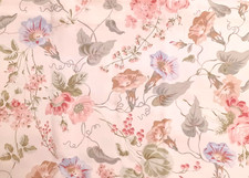 VTG Laura Ashley 100% Cotton Decorator Fabric Melrose Old Rose Multi 4.5 yd x48