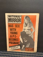1971 National Mirror Newspaper, Girl Has Sex with Ape Becomes Pregnant (10W) picture