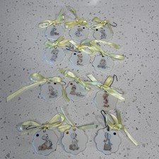 Precious Moments 1990 Ceramic Monthly Ornaments Set 12pc Samuel J Butcher Enesco picture