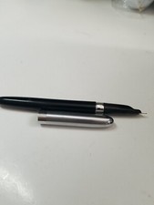 Old 1940's Vintage Eclipse Hooded Knight Fountain Ink Pen Black Chrome Silver picture