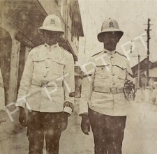 Antique Vtg RPPC Handsome Black Military Men in White Uniform 1920s Street picture