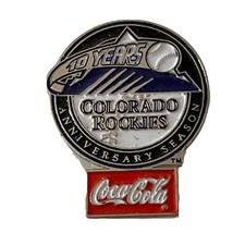 Colorado Rockies Coca-Cola 10 Year Anniversary Lapel Pin MLB Baseball Sports picture