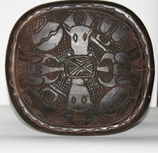African Wood Carved Prestige Oku Stool Cameroon Black Vintage 8