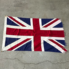 Great Britain Union Jack British Flag Vintage Cloth Fabric Red White Blue 60x36 picture