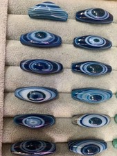 12Pcs Excellent Tibetan Natural Blue Agate Dzi *Sky Eyed* Horn Shaped Beads picture