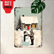 Winter Christmas Holiday Season Sign Rustic Farmhouse Cottage Wall Metal Plaque picture