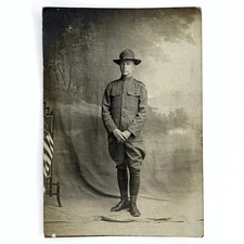 WWI Original Photo Identified Marine US Flag Purple Heart Hopkinsville KY c 1918 picture