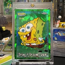 2025 Topps Chrome Spongebob Sapphire Bring It Around Town 35:99 Green #85 picture