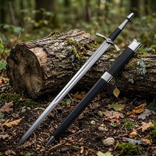 Premium Hand Forged 15th Century Medieval Renaissance Long Sword With Scabbard picture