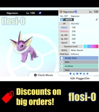 Pokemon Sword and Shield 6IV Shiny Vaporeon  picture