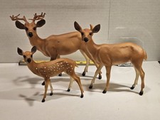 Vintage Breyer Deer Family Buck Doe Fawn Wildlife Series 301 302 303 11” 9” picture