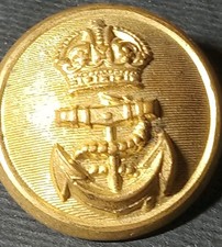 Vintage British Royal Navy Uniform Button 1901-1952 25mm picture