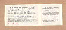 Original 1952 European U.S. Army Exchange System Card picture