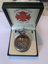 Fire Dept Pocket Watch Courage Under Fire Firefighter Gift Chain picture