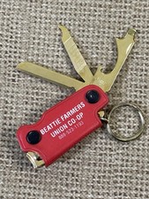 Vintage 1980-90s Bassett Trim Trio Pocket Multi-Tool Red & Gold Logo Keychain. picture