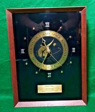 Vintage NASA Quartz Commemorative Retirement Clock in Walnut Frame 12