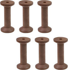 6 Pcs Small Wooden Empty Spools Unfinished Thread Spool picture