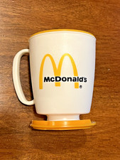 Vintage 1983 McDonald's Free Coffee Promo Mug Whirley with Car Holder -- Unused picture