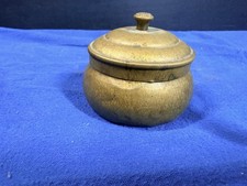 Antique Pozzoni’s Complexion Powder Brass Gold Puff Box Vanity Jar c1900 picture
