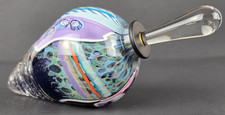 MYSTERY ARTIST Amphora Shaped Colorful Signed Studio Art Glass Perfume Bottle picture