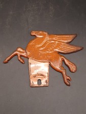 Antique Vintage Mobile Oil Pegasus License Plate Topper Car Badge 1930's picture