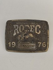 Vintage 1976 Hesston Belt Buckle National Finals Rodeo  picture
