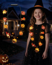 Halloween Light up Necklace, Halloween Accessories with 9 LED Bulbs picture