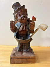 Antique Wood Carved Smokers Valet Stand 1836 Gettysburg German Hymnal Clay Pipe picture