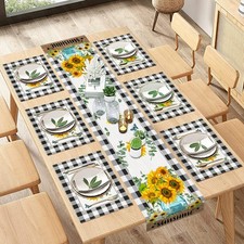 ArtSocket Table Runner and Placemats Set of 6 Sunflower Buffalo picture