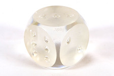 Dice Paperweight Art Glass Die Dice Signed Spode 2.5