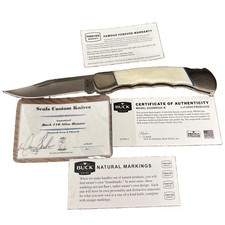 Custom Buck 110 Slim Hunter Knife Don Seals Mammoth Ivory File Work Magnacut COA picture