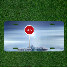 Custom Personalized License Plate Auto Tag With SOS Stop Sign Add names picture
