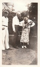 Vintage Photo 1936 Granny with Rifle Gun Target Practice Men Watching Americans picture