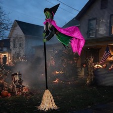 Halloween Decorations Outdoor – 10.5FT Animated Hovering Witch Animatronics  picture