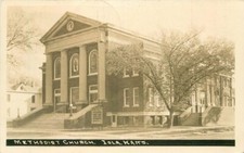 Kansas Iola Methodist Church 1950 RPPC Photo Postcard 22-2302 picture
