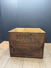 Vintage KNOX CELATINES Wooden Crate Box - Standard For Purity Keep Dry - picture