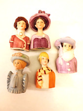 Vintage Avon Thimble Ladies, 1980s, Porcelain Thimbles, American Fashion, Five picture