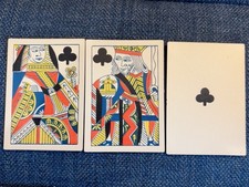 3 Antique Russell & Morgan Squared Faro 366 Playing Cards c1887 K Q A Clubs picture